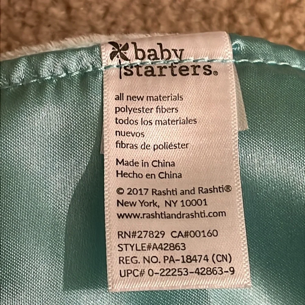 NWT Baby Starters Lovey Security Plush White Bear w/Santa Hat My First Christmas